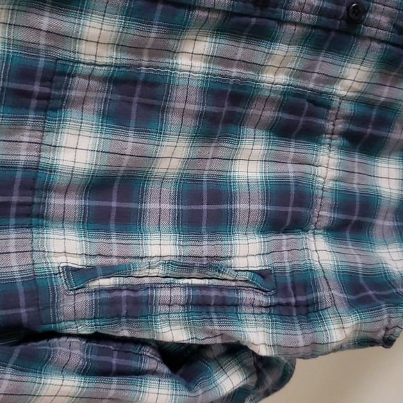 Pendleton flannel plaid teal purple button down shirt, women's size small - Picture 5 of 9